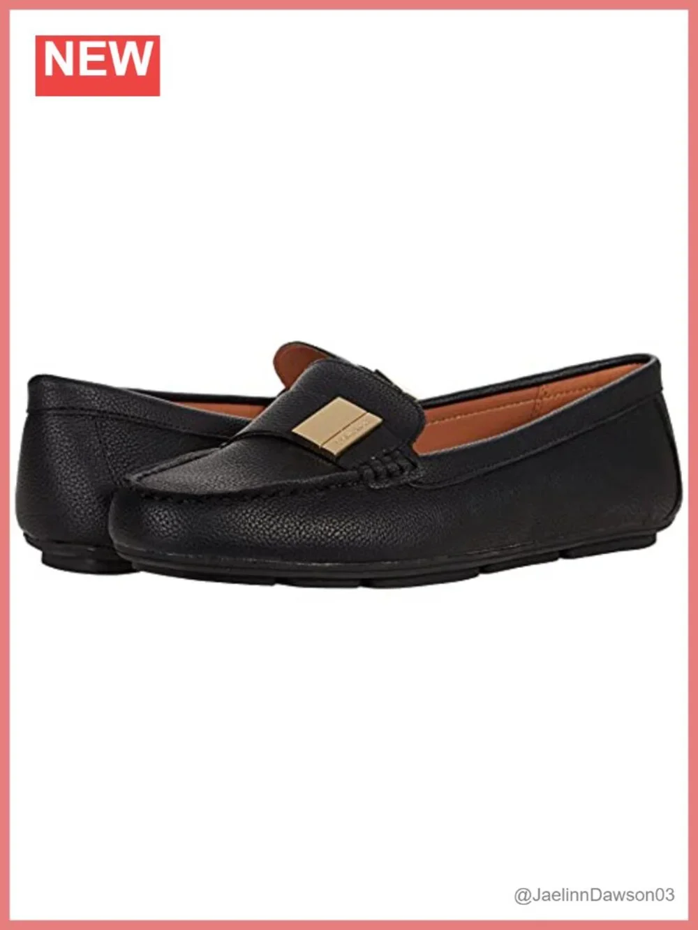 Calvin Klein Lisa Leather Slip-On Loafer Flats